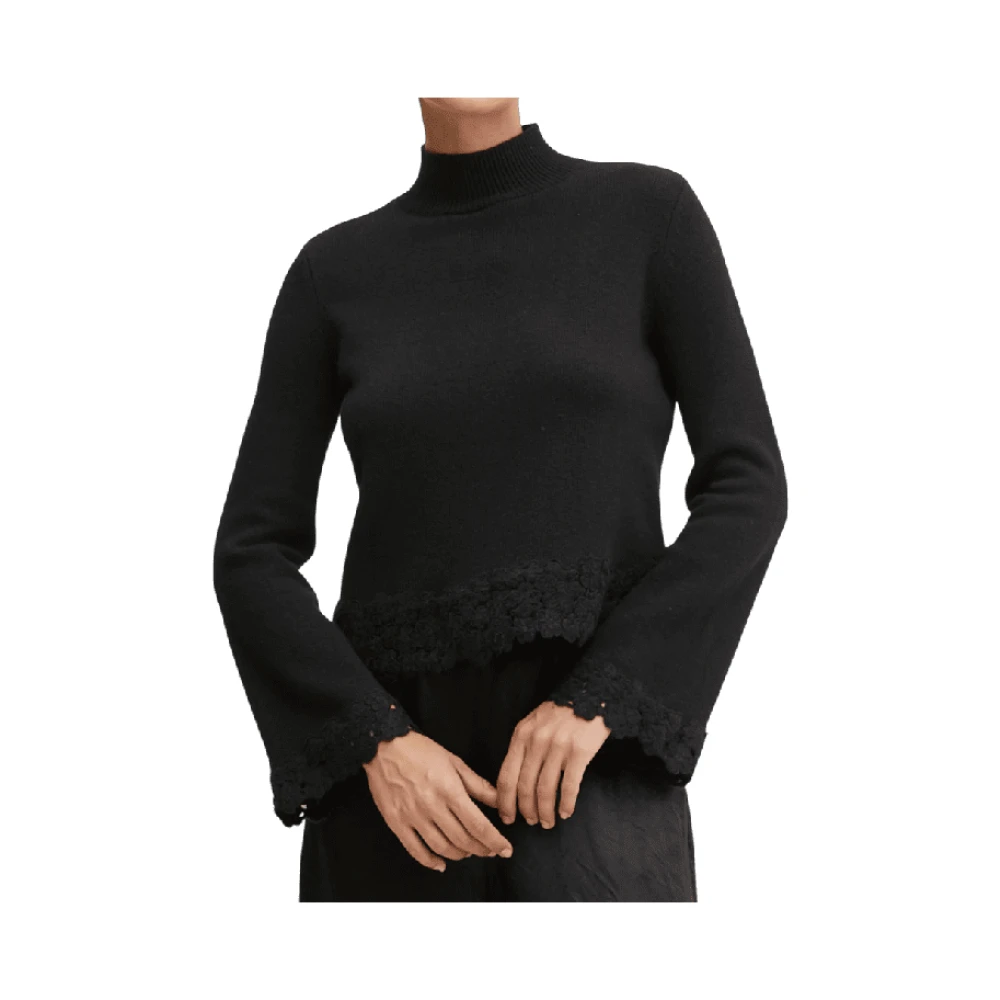 Twinset Zwarte Trui met Zachte Lijn Black Dames