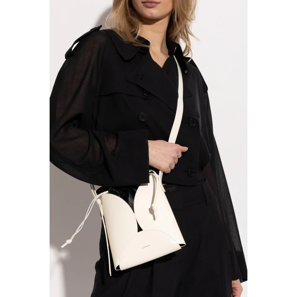 Jil Sander Curve Crossbody Tas Beige Dames