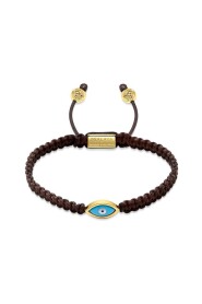 Men's String Bracelet with Gold Evil Eye