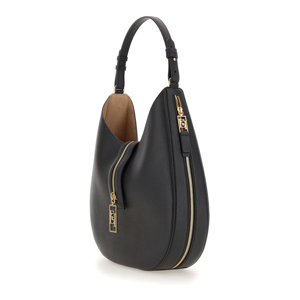 Elisabetta Franchi Zwarte Hobo Schoudertas met Clutch Black Dames