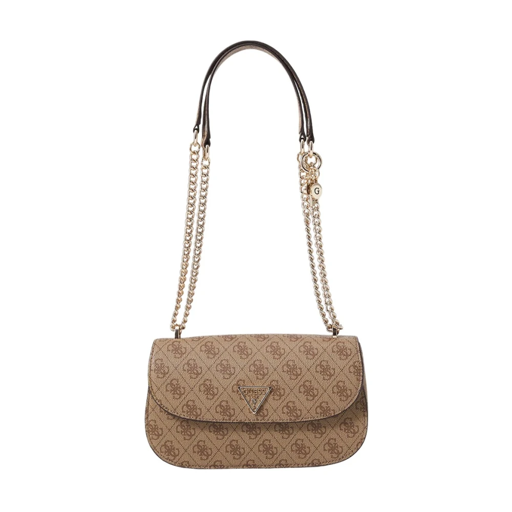 Guess Women's Beige Eco-Leather Flap Shoulder Bag Erica - Shoulder Bags - One Size - Bags