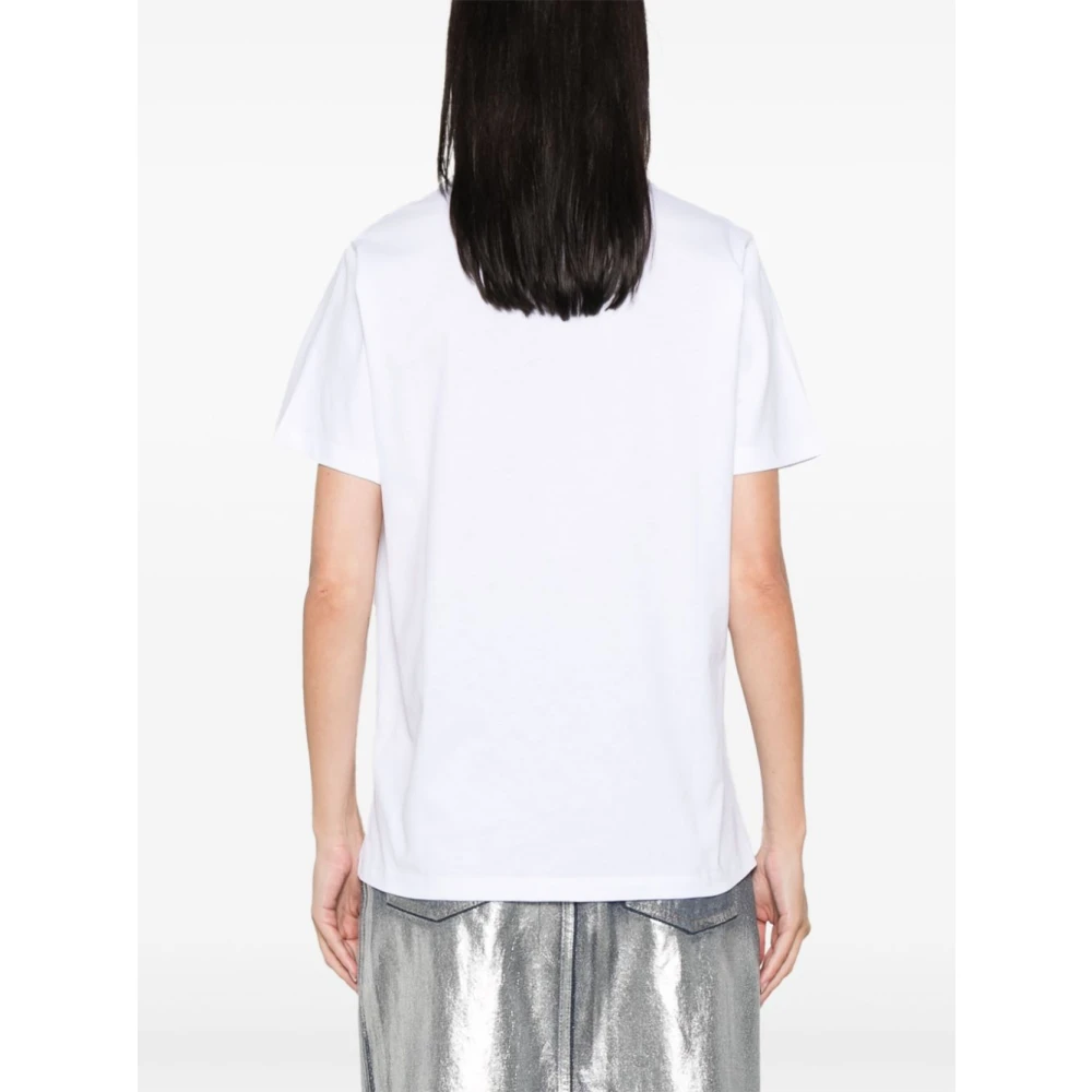Ganni Luipaard Relaxed T-shirt White Dames