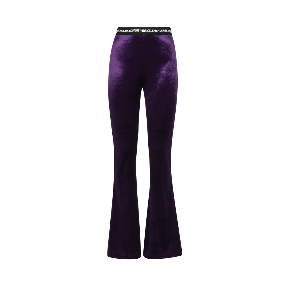 Versace Jeans Couture Katoen Elastan Broek Purple Dames