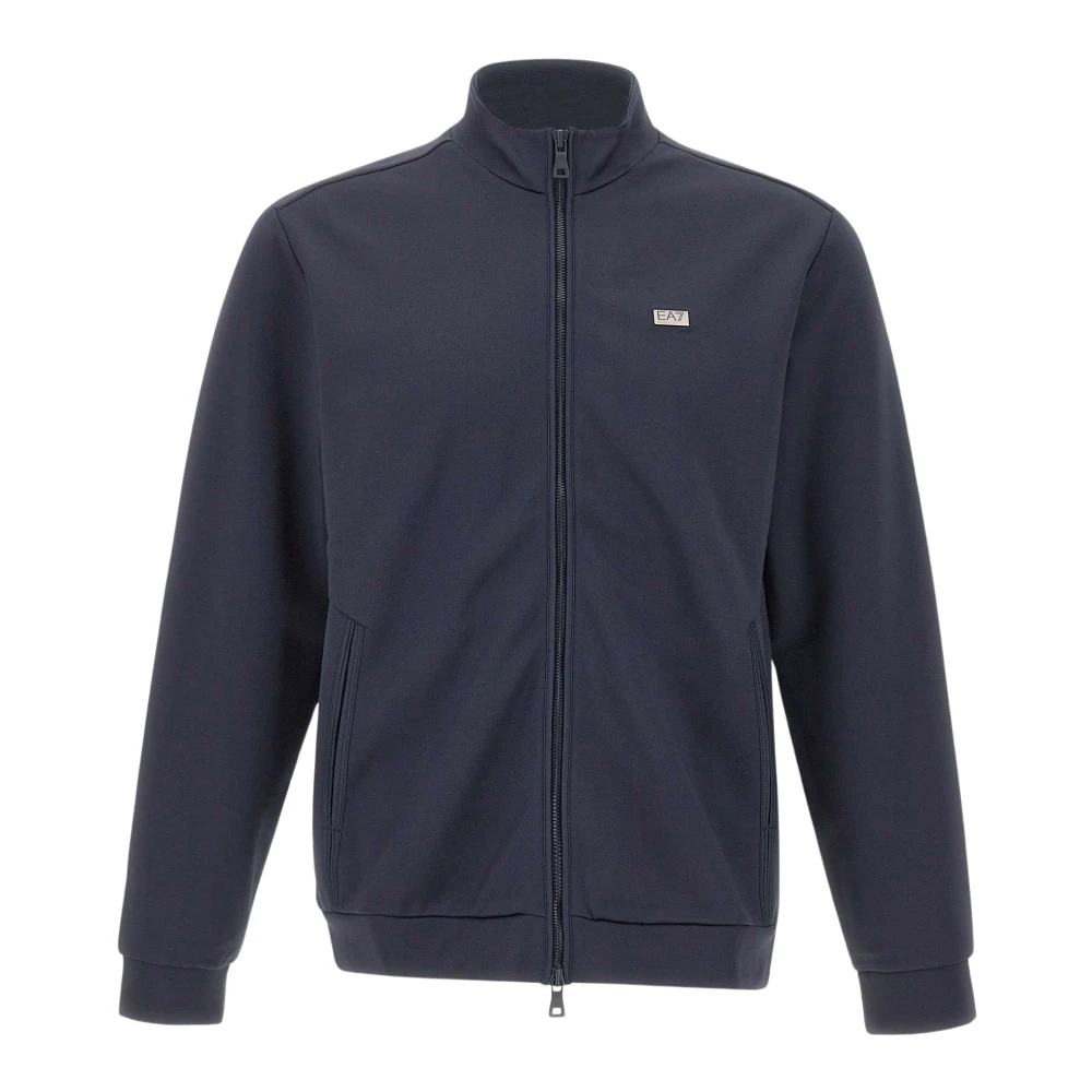 Emporio Armani Ea7 Zip Sweatshirt - Male - Zip-Throughs - Blue - Xl - Sweatshirts & Hoodies