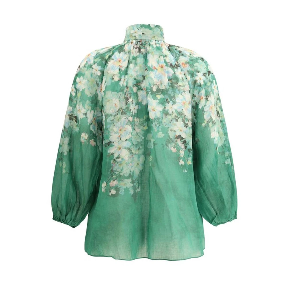 Zimmermann Zijden blouse met ballonmouwen Multicolor Dames