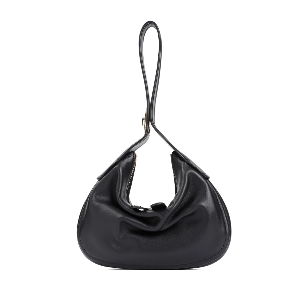 Valentino Garavani Svart läder Go-Hobo väska Black, Dam