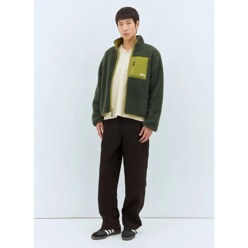 Stüssy Omkeerbare Fleecejas Green Heren