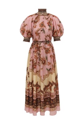 long sleeve long evening dress Modest Long Sleeve Evening Gown with Embellished Back Dusty Rose / 6