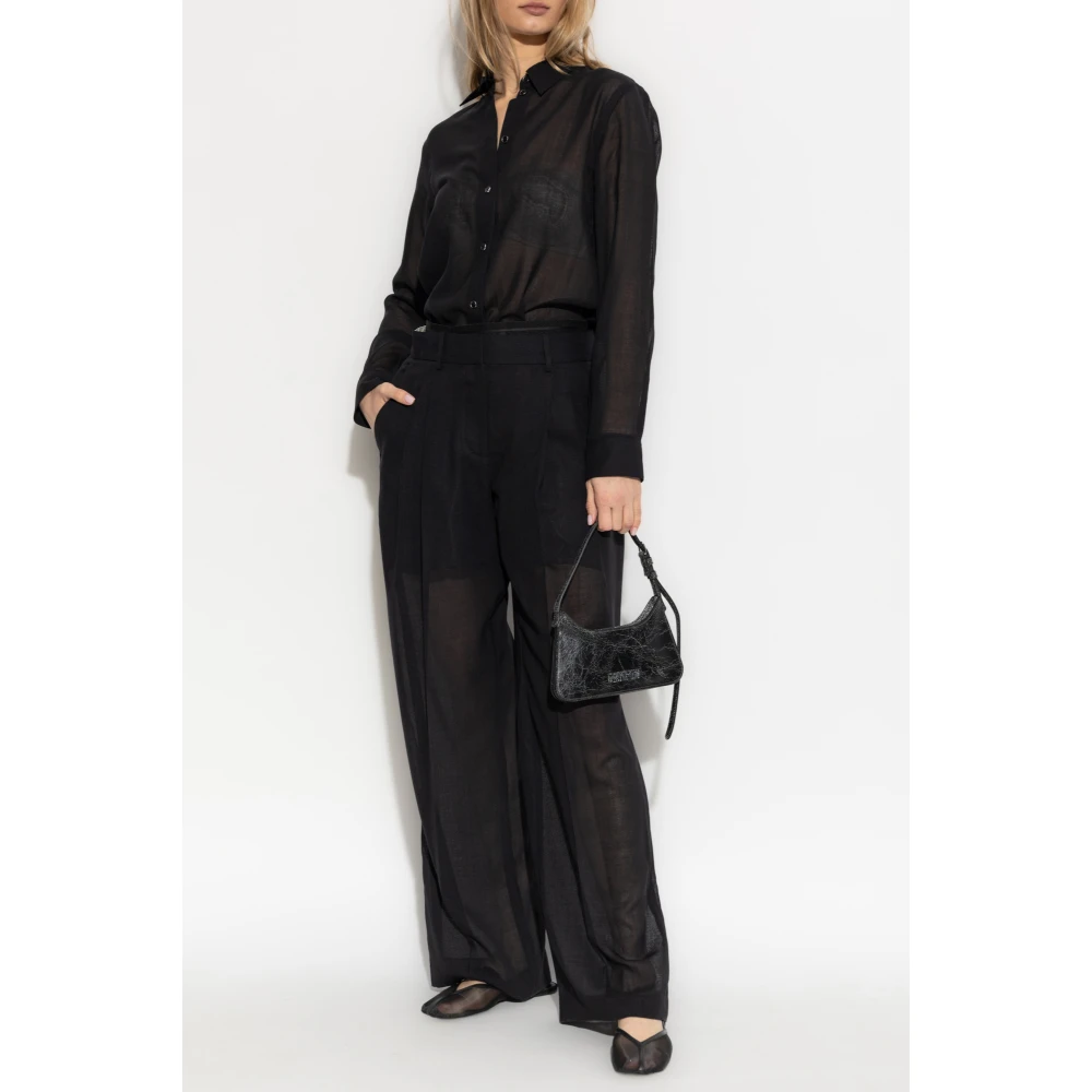 Helmut Lang Transparante broek Black Dames