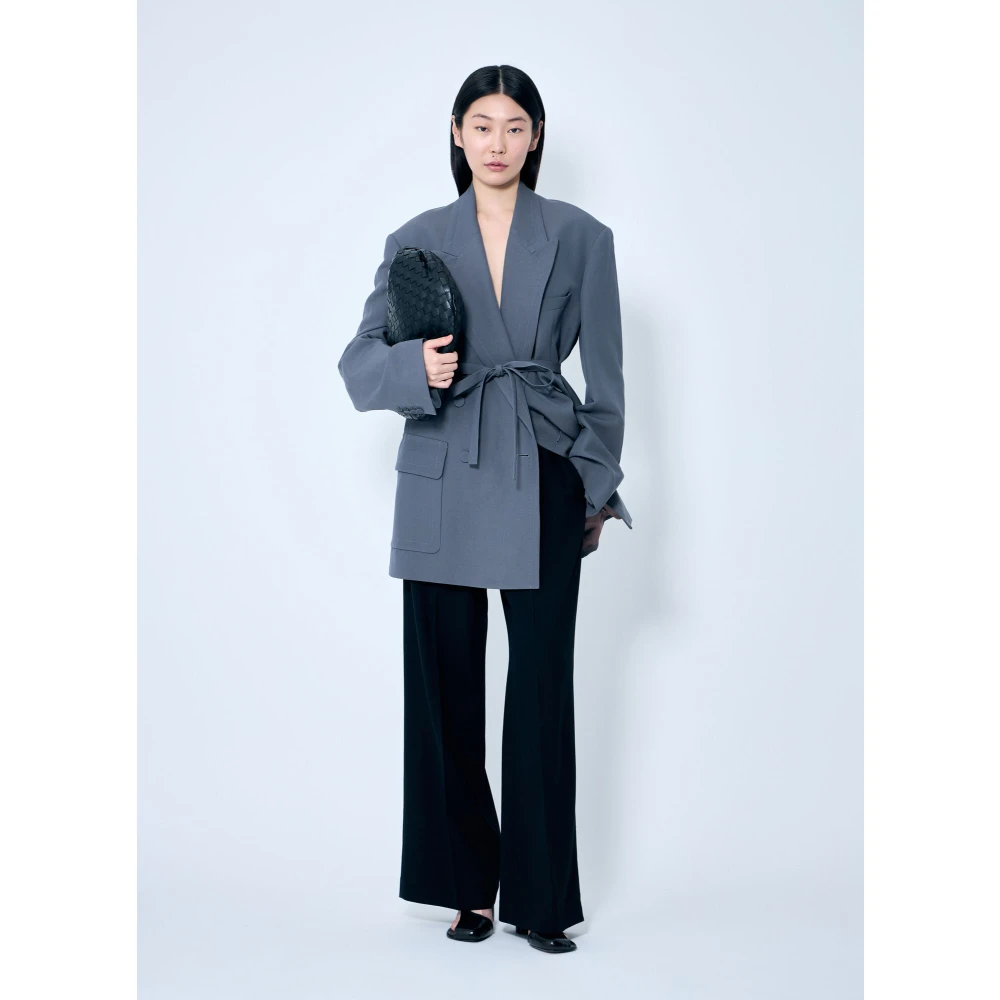 Dries Van Noten Wolblend Double-Breasted Blazer Gray Dames