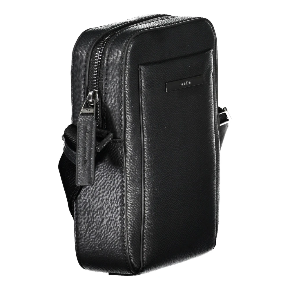 Calvin Klein Zwarte Heren Schoudertas met Rits Black Heren