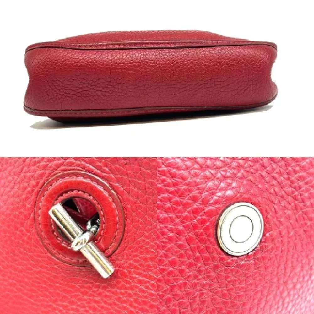 Hermès Vintage Pre-owned Leather crossbody-bags Red Dames