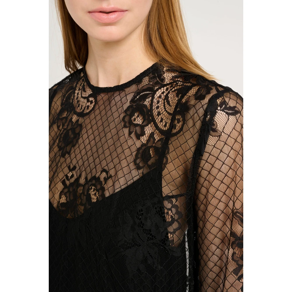 Gestuz Zwarte Kant Jurk Black Dames