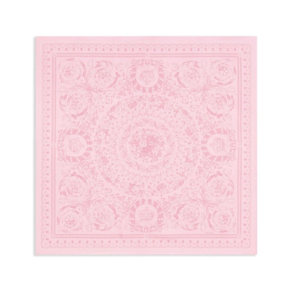 Versace Zijden Barocco Print Sjaal Pink Dames