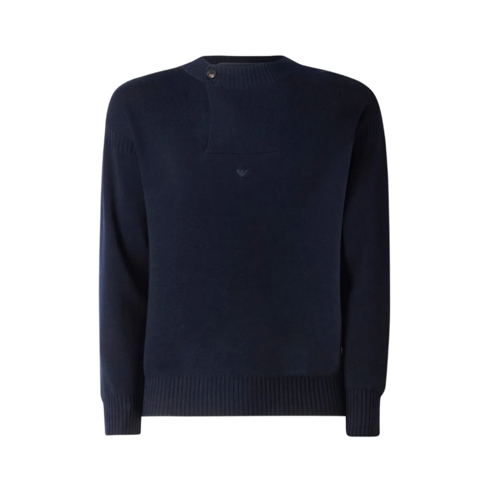 Emporio Armani Basis Pullover Sweater Blue Heren