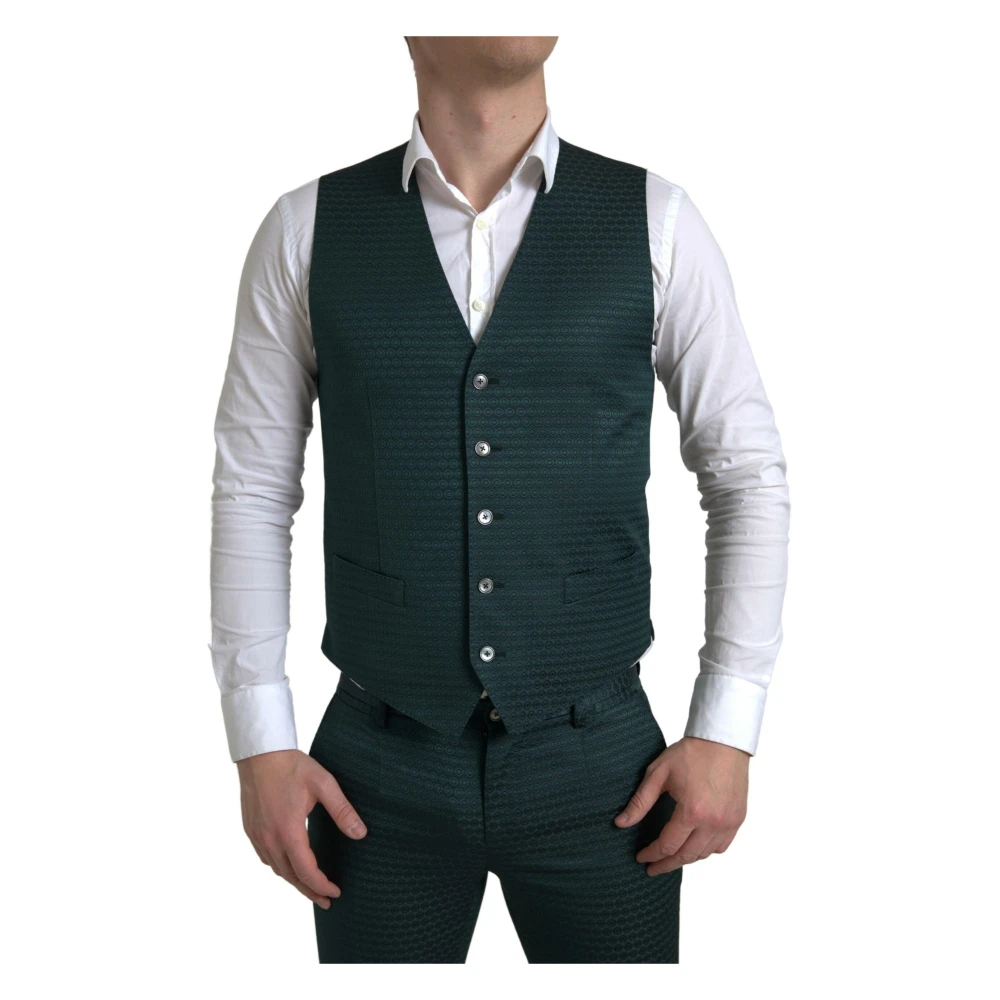 Dolce & Gabbana Smaragdgroen Slim Fit 3-Delig Pak Green Heren