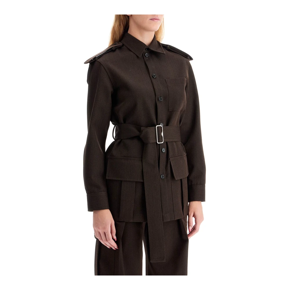 Burberry Gebreide wollen safari-jas Brown Dames