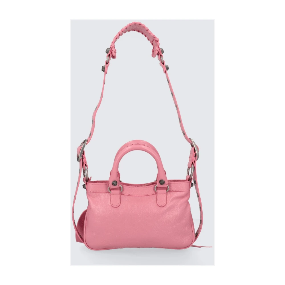 Balenciaga Neo Cagole Kleine Tote Tas met Zilverkleurige Details Pink Dames