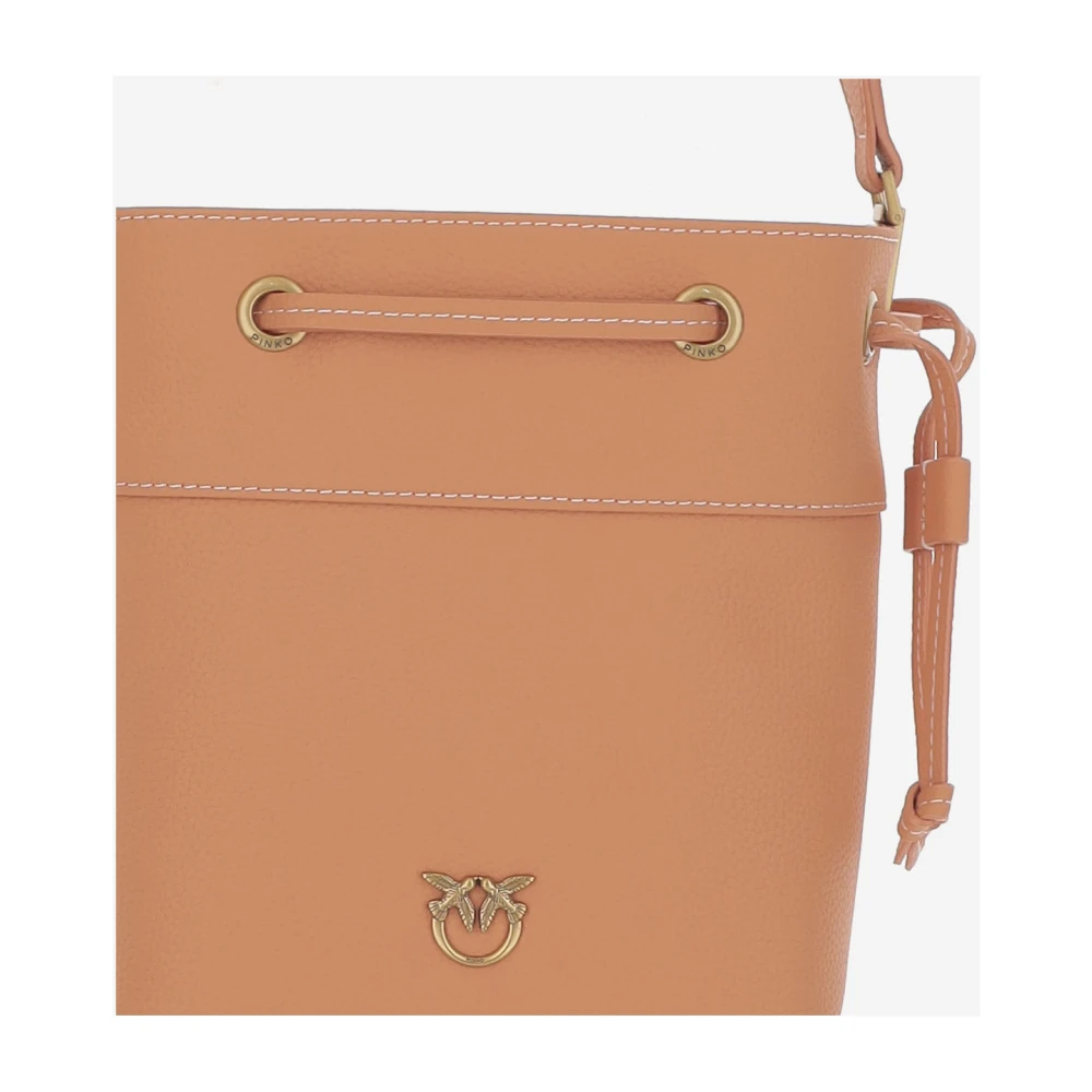 pinko Leren schoudertas met Love Birds Orange Dames