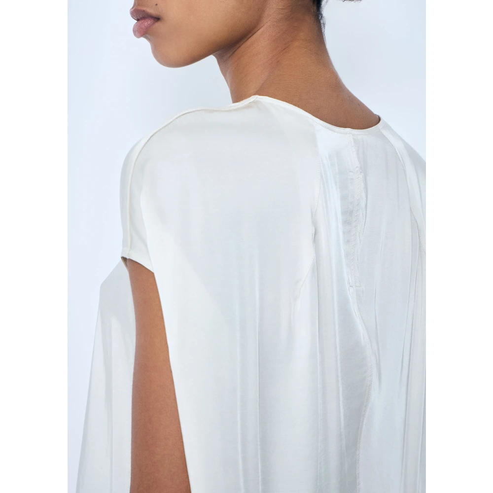 Rick Owens Satijnen Top met V-hals en Paneel Gray Dames