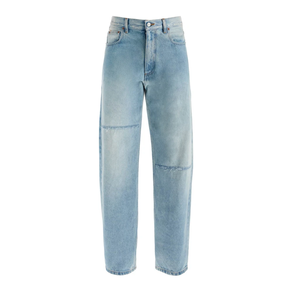 MM6 Maison Margiela Hoge taille lichte wassing denim jeans Blue Heren