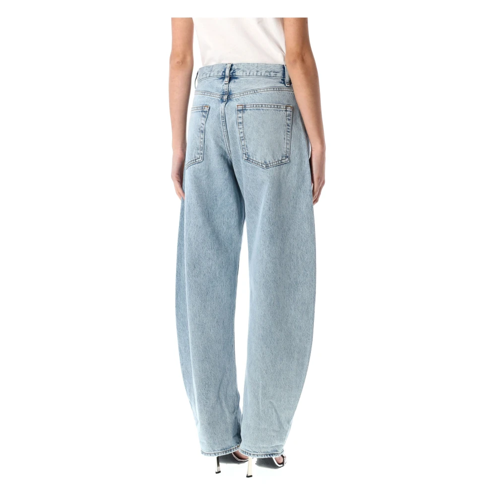Frame High Rise Barrel Jeans Outlaw Ss25 Blue Dames
