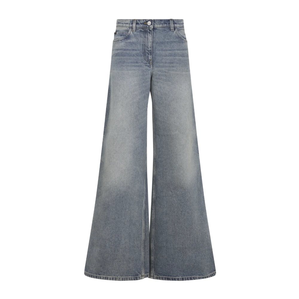 Courrèges Women's Blue Hammer Denim Baggy Trousers - Wide Jeans - W27 - Jeans