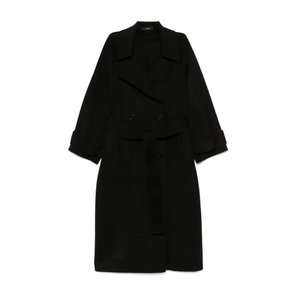 Joseph Women's Black Trench Coats, M, Cashmere Double Face Coat