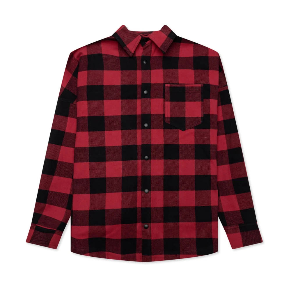 Palm Angels Rood Overshirt met Ruitpatroon Red Heren