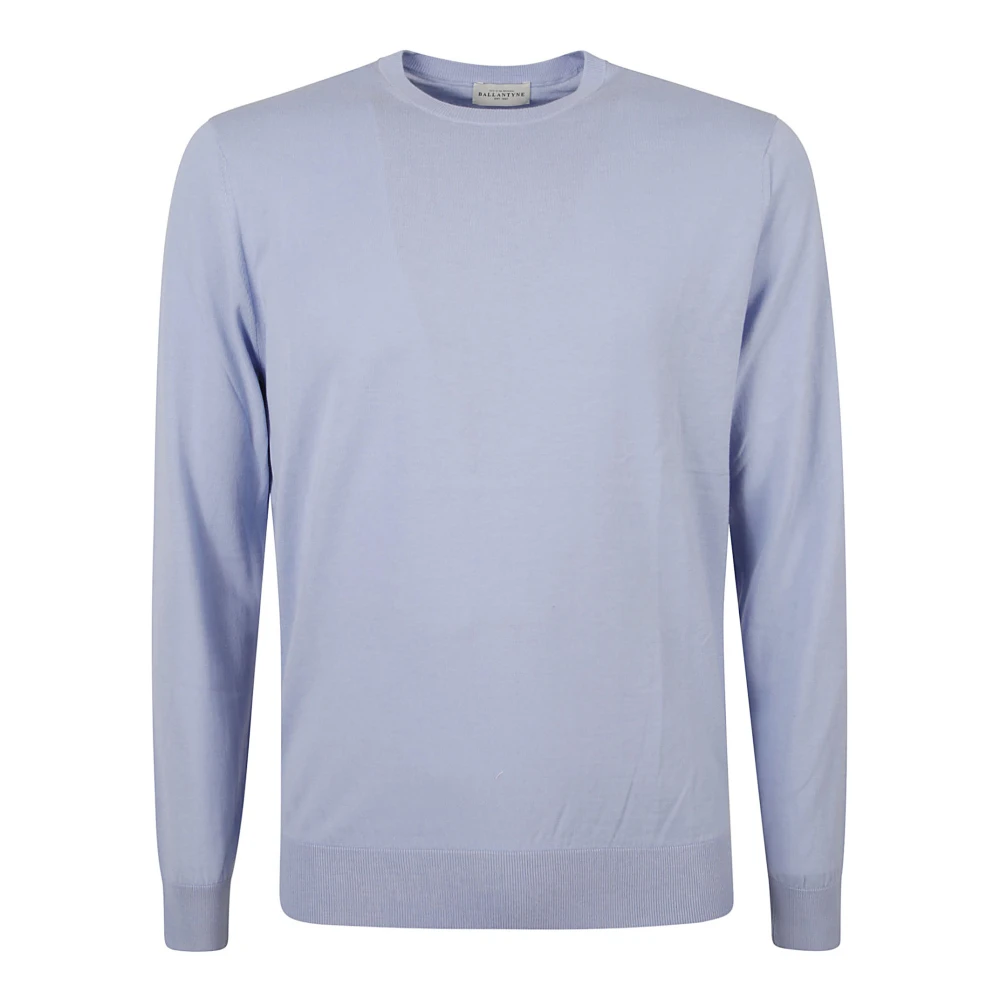 Ballantyne R Neck Pullover Sweaters Blue Heren