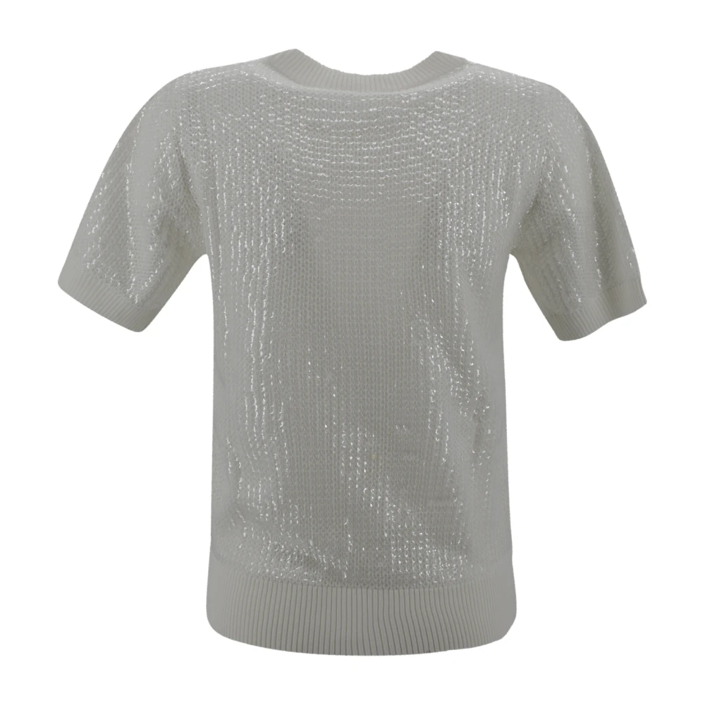 P.a.r.o.s.h. Paillet Ronde hals Sweater in Room Beige Dames