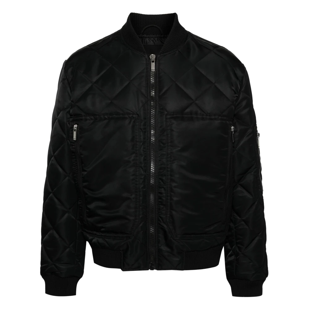 Just Cavalli Zwarte Bomberjack met Nylon Buitenkant Black Heren