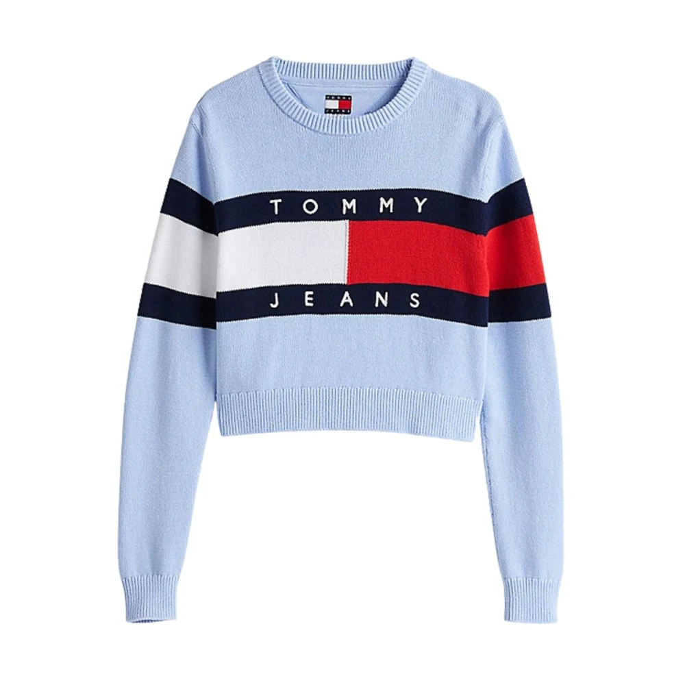 Tommy Jeans Color Block Trui Blauw Blue Dames