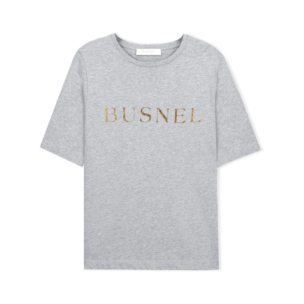 Busnel Grijze Melange T-shirt Ultieme Basic Top Gray Dames