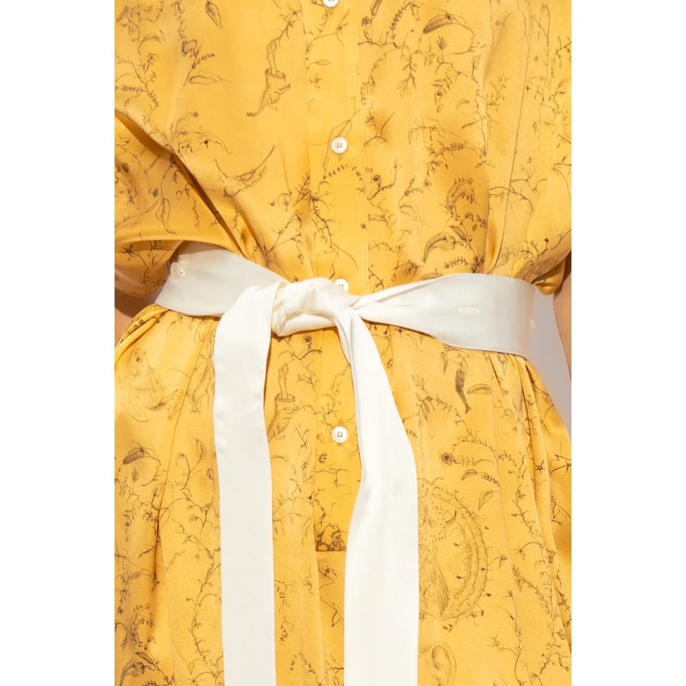Fabiana Filippi Zijden mouwloze jurk Yellow Dames