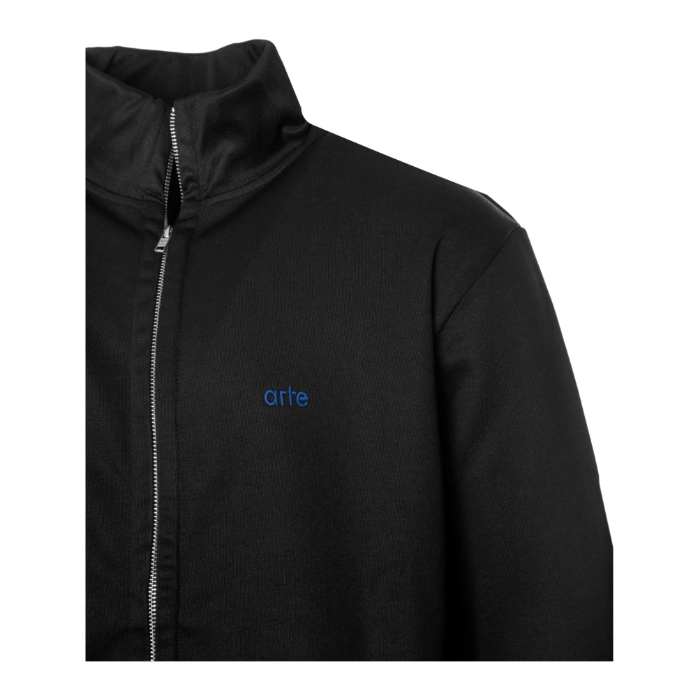 Arte Antwerp Sportieve Track Jacket met opstaande kraag Black Heren
