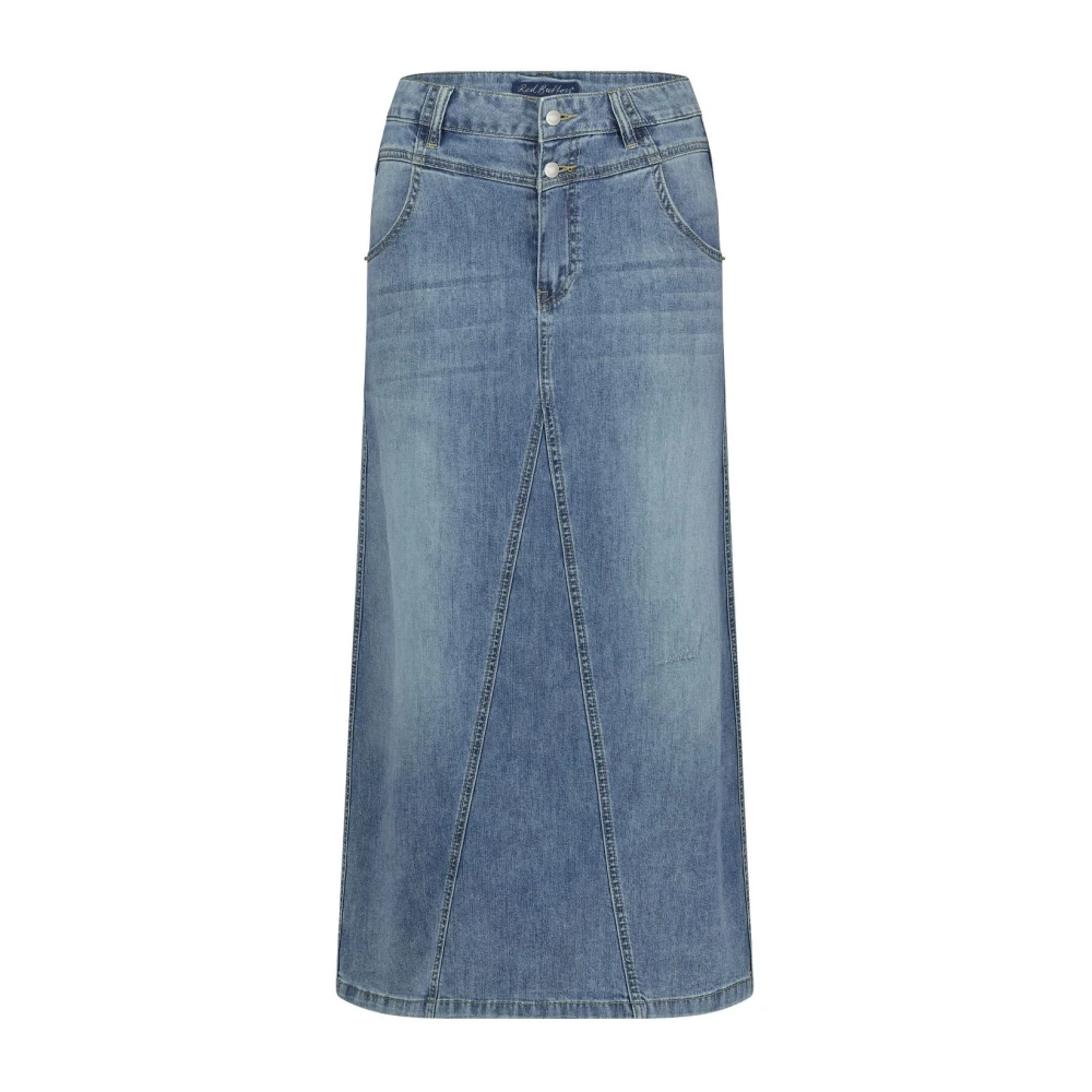 Red Button Aline Stone Rok met Dubbele Knoop Blue Dames