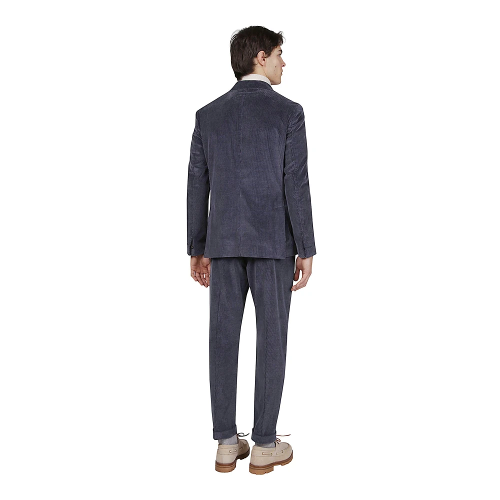 Eleventy Kasjmier Katoenen Single-Breasted Pak Blue Heren