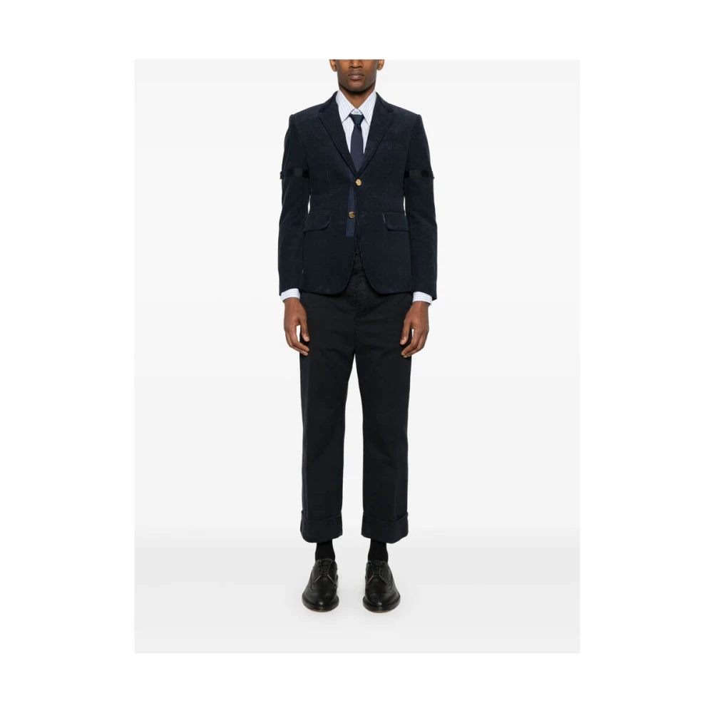 Thom Browne Verticaal Gestreept Katoenen Overhemd Blue Heren