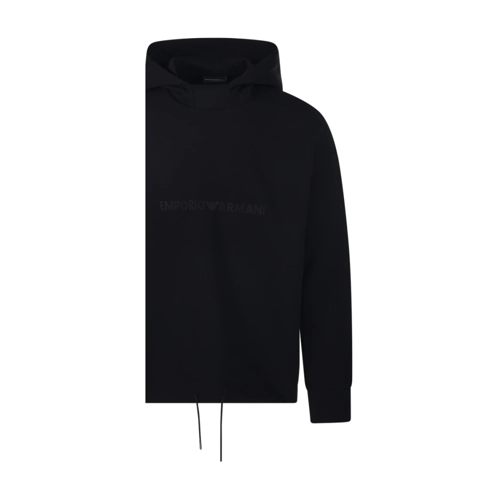 Emporio Armani Zwarte hoodie sweatshirt Black Heren