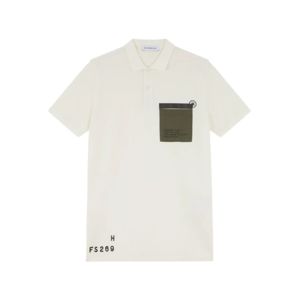 Manuel Ritz Korte Mouw Polo White Heren