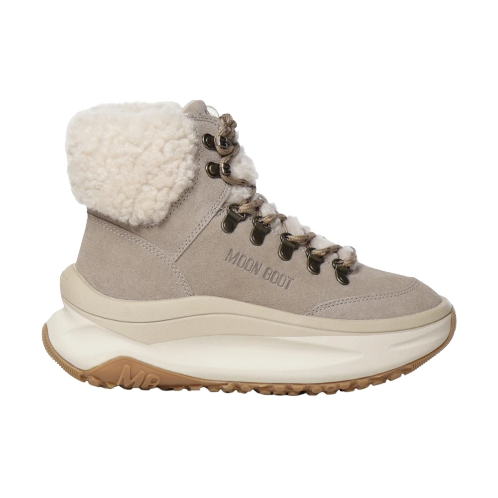 Moon Boot Moon247 City Shearling Mid - Female - Winter Boots - Beige - 3 Uk - Shoes