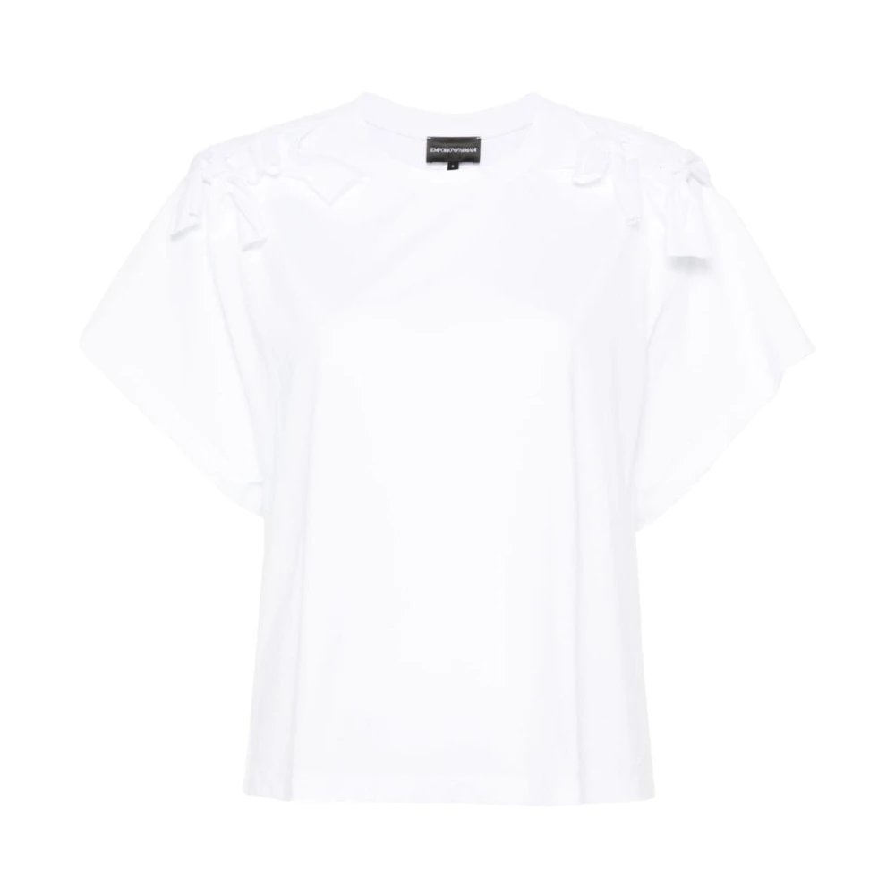 Emporio Armani Witte katoenen T-shirts en Polos White Dames
