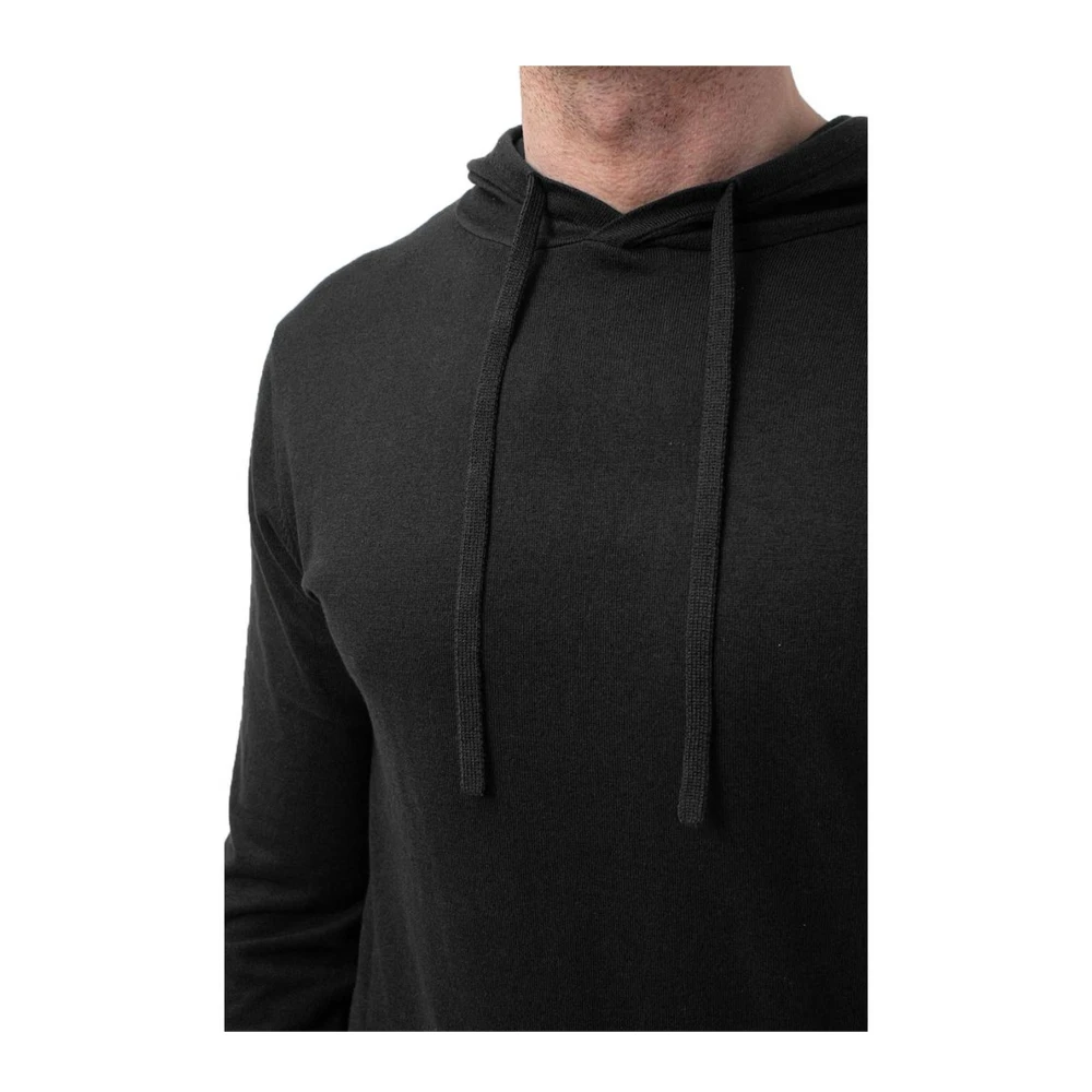 People of Shibuya Zwarte Katoen Kasjmier Trekkoord Hoodie Black Heren