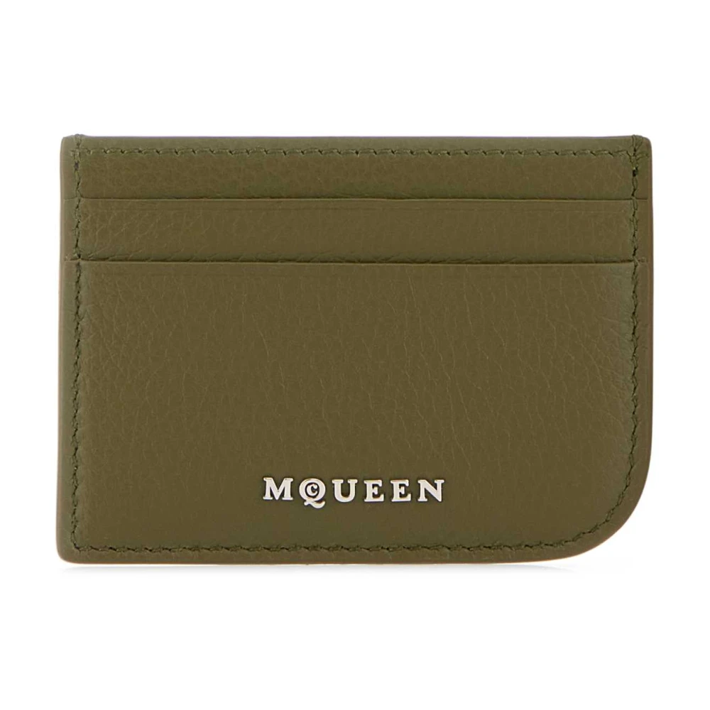 Alexander Mcqueen Men's Green Wallets & Cardholders, One Size, Leather Card Holder
