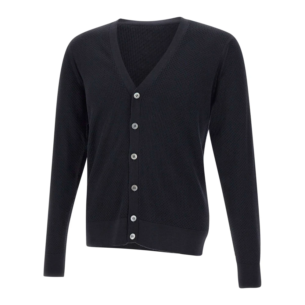 Filippo De Laurentiis Koninklijke Merinowol Vest Blauw Blue Heren