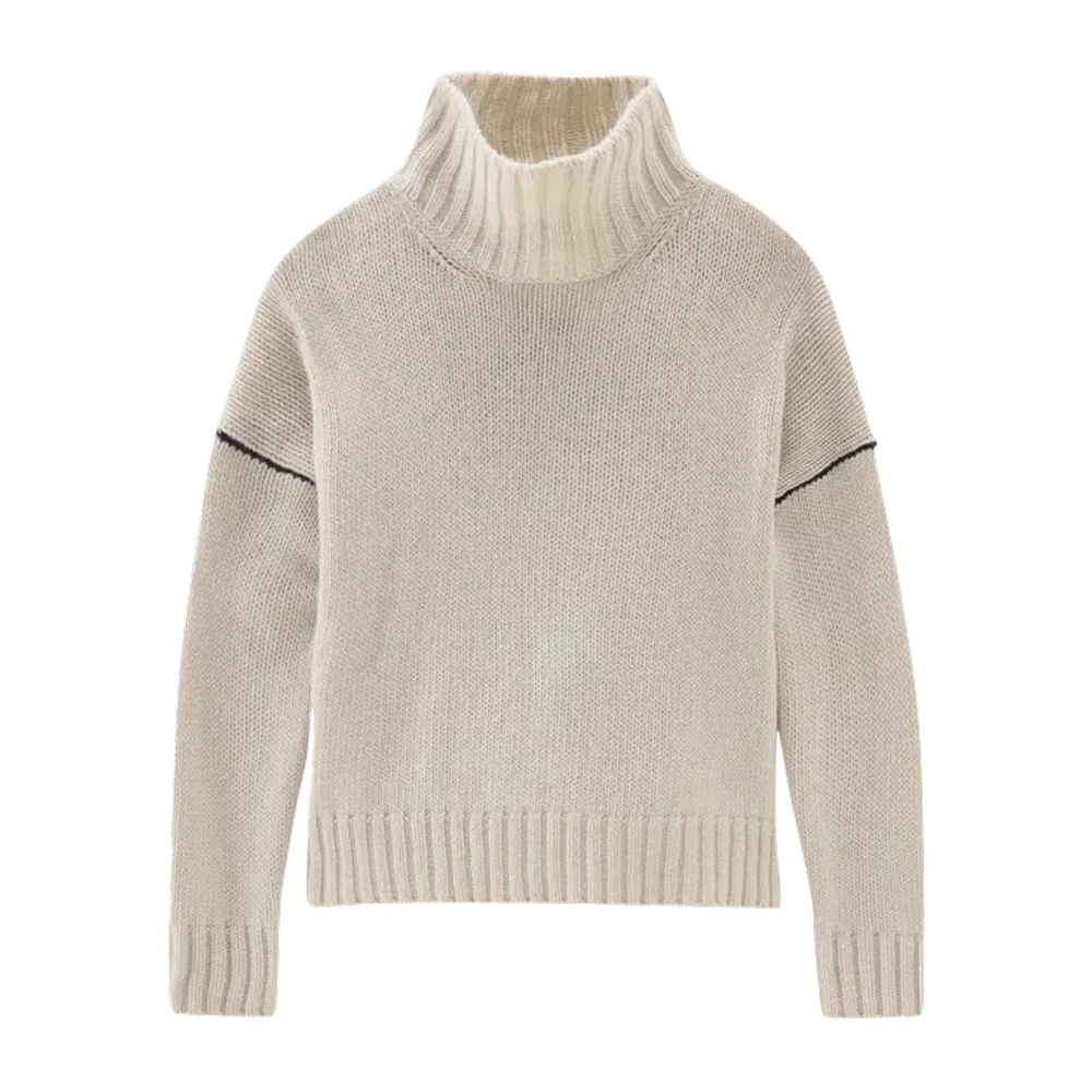 Woolrich Crèmekleurige Wollen Trui White Dames