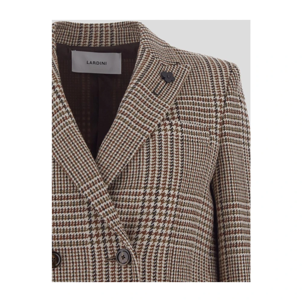 Lardini Dubbel Breasted Wol Vrouw Jas Beige Dames