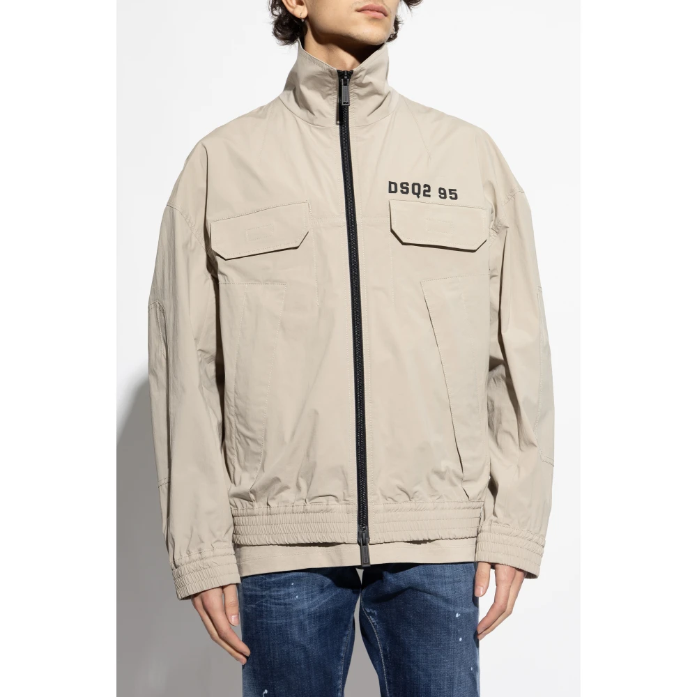Dsquared2 Jas met bedrukt logo Gray Heren
