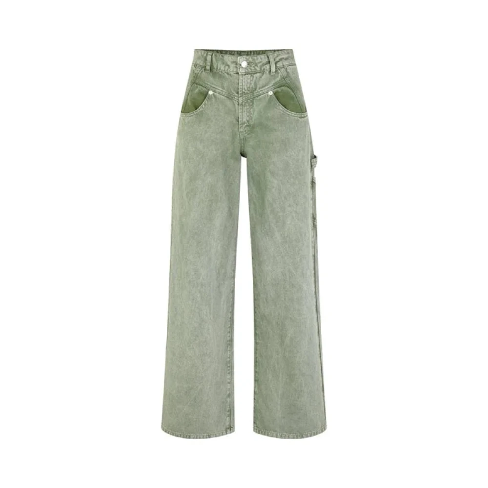 MbyM Stijlvolle Wide-Leg High Waist Denim Green Dames